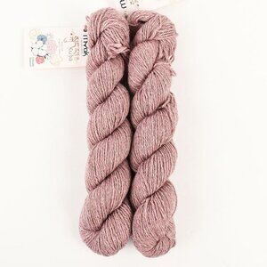 MYak Tibetan Fibers Kupa Yarn Light Fingering 2 Skeins Yak Organic Cotton Rosa